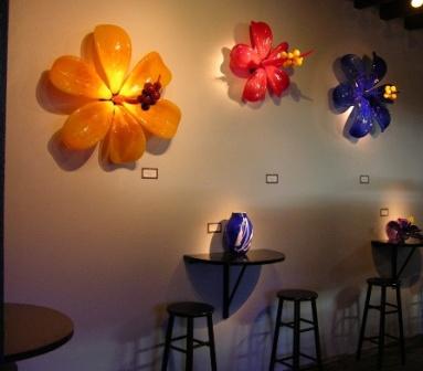 Blown Glass Hibiscus Flowers by Samuel Decker
