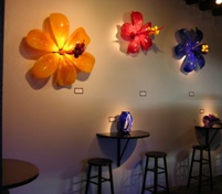 Blown Glass Hibiscus Flowers by Samuel Decker